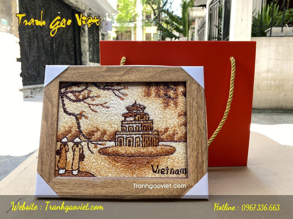 Tranh gạo để bàn