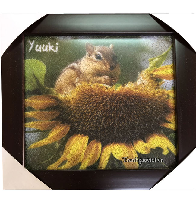 tranh hoa hướng dương kh&aacute;ch đặt mang đi Nhật 