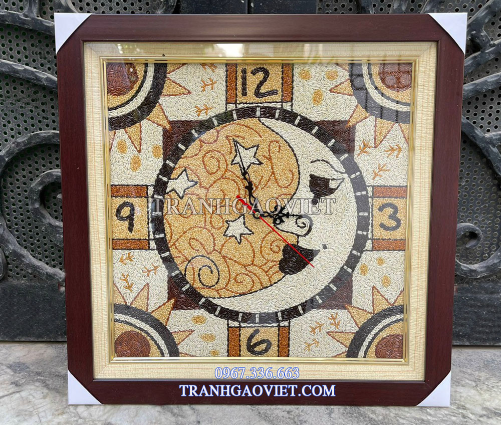  Tranh gạo lắp đồng hồ theo y&ecirc;u cầu.