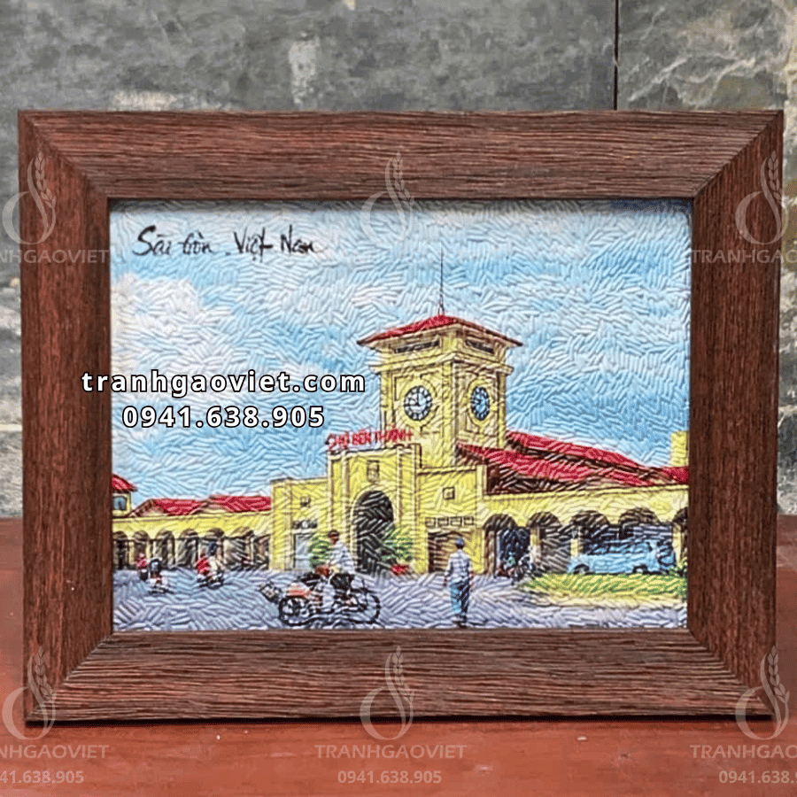 Tranh Gạo M&agrave;u Chợ Bến Th&agrave;nh để b&agrave;n